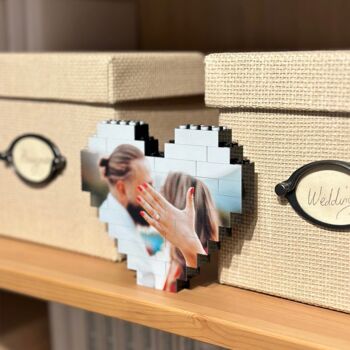 Personalised Lego® Brick Heart Shape Photo Block Puzzle, 5 of 10