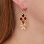 Garnet Citrine Gold Plated Silver Dangly Drop Earrings, thumbnail 6 of 10