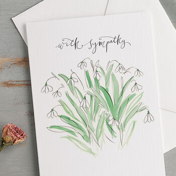 'With Sympathy' Snowdrops Bereavement Card, 3 of 3