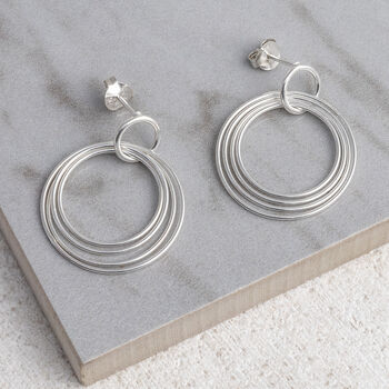 Sterling Silver Hoola Hoop Studs, 3 of 5
