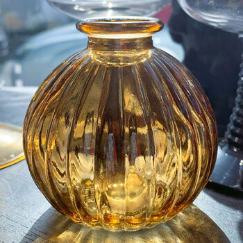 Amber Pumpkin Bud Vase, 3 of 5