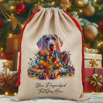 Personalised Weimaraner In Christmas Lights, 5 of 10