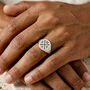 Family Initials Large Silver Signet Ring, thumbnail 5 of 11