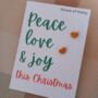 Peace Love And Joy Christmas Love Heart Earrings, thumbnail 3 of 4