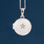 Personalised Small Round Sterling Silver Star Locket, thumbnail 1 of 12