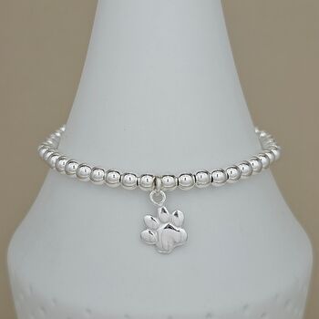Personalised Beaded Bracelet With Paw Print Charm, 4 of 5