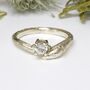 Silver Willow Twig Ring, Silver Gemstone Organic Branch Ring, thumbnail 2 of 9