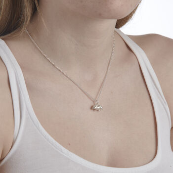 Sterling Silver Hamster Necklace With Personalisation, 6 of 10