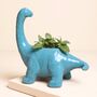 Teal Diplodocus Dinosaur Planter, thumbnail 1 of 2