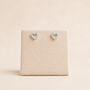 Sterling Silver Open Heart Cubic Zirconia Stud Earrings, thumbnail 3 of 7