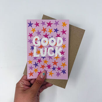 Colourful 'Good Luck' Star Card, 5 of 6