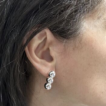 Triple Ball Statement Stud Earrings, 2 of 3