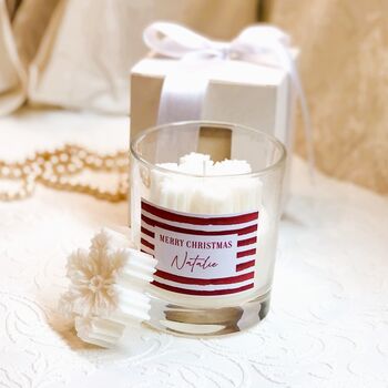 Personalised Christmas Snowflake Candle Gift Boxed, 2 of 6