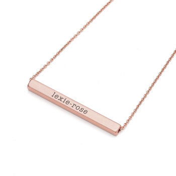 Personalised Rose Gold Plated Bar Necklace, 8 of 12