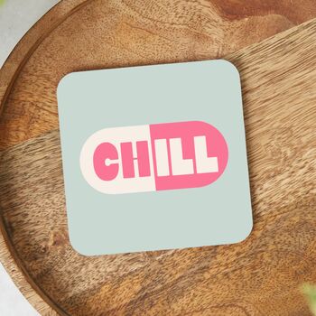Chill Pill | Pink And Seafoam | Coaster, 3 of 3