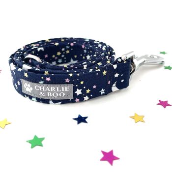 Navy Shooting Star Collar And Lead Set, 5 of 8