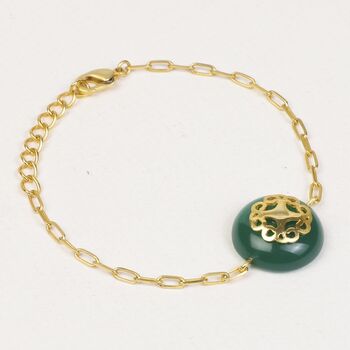 Melange Green Onyx Necklace And Bracelet Jewellery Set, 4 of 6