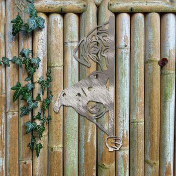 Rusted Peaking Dogs Metal Dog Wall Decor Rusty Dogs Art, 5 of 10