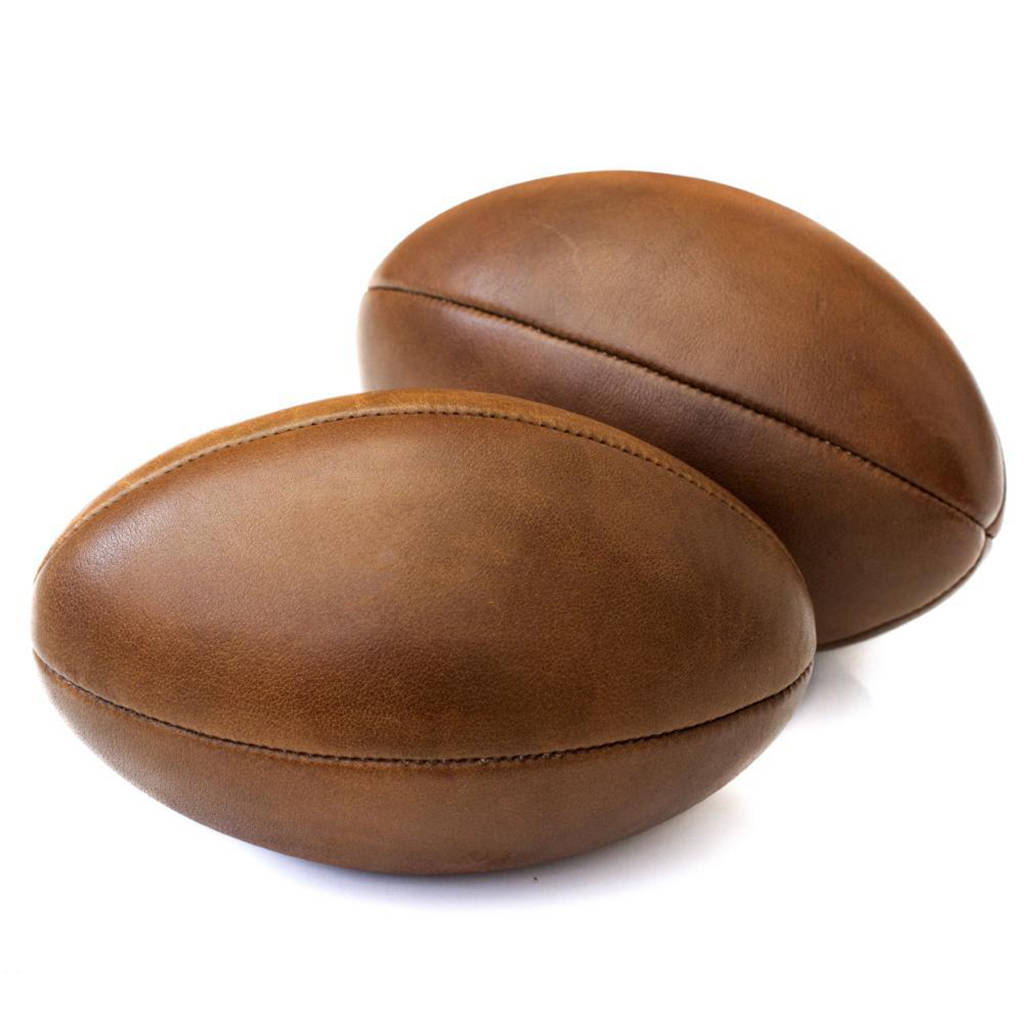 vintage leather rugby ball full size hand sewn by we print balls