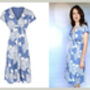 Valeria Dress In Blue Hydrangea Print Crepe, thumbnail 2 of 2