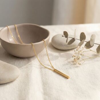 Vertical Gold Bar Necklace, 6 of 8