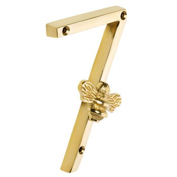 House Numbers With Bee In Brass Finish, 8 of 11