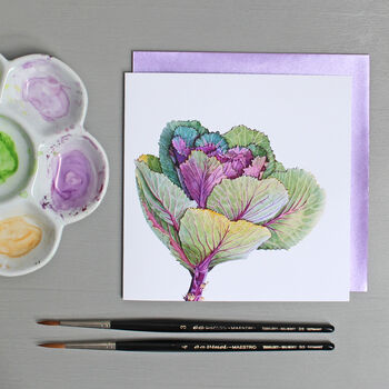 Card With Ornamental Cabbage Illustration, 4 of 4