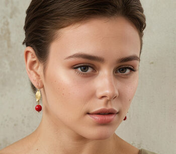 Vintage Brass Cherry Earrings, 8 of 9