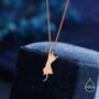 Sterling Silver Playful Cat Pendant Necklace, thumbnail 5 of 12