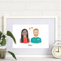 Personalised Couple Portrait Hand Drawn Print, thumbnail 6 of 7