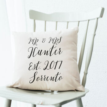 Anniversary, Wedding Or Engagement Personalised Cushion, 2 of 2