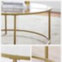 Round Coffee Table Glass Table With Steel Frame, thumbnail 7 of 10