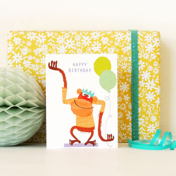 Happy Birthday Monkey Mini Card, 4 of 5