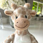 Personalised Born In 2026 Giraffe Teddy Bear 34cm – New Baby, Christening Or 1st Birthday Gift, thumbnail 5 of 9