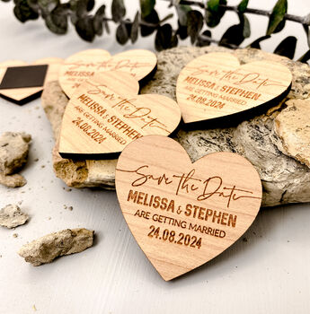 Botanical Save The Date Heart Magnet Cards, 10 of 12