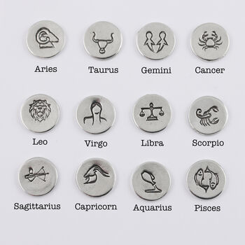 Personalised Zodiac Star Sign Pewter Keyring Birthday Gift, 2 of 9