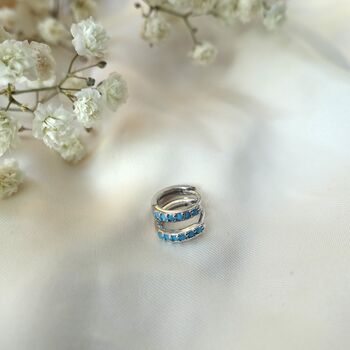 Silver Earrings With Blue Stone, Blue Earrings Dangle, Free Personalisation, 8 of 9