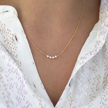 40th Birthday Dainty Pearl Bar Necklace, 5 of 8