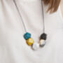 Mustard, Granite, Teal And Grey Geometric Necklace, thumbnail 1 of 8