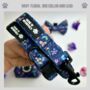 Navy And Pink Floral Dog Collar And Lead, thumbnail 1 of 4