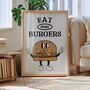 Eat More Burgers Retro Print, thumbnail 1 of 6