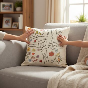 Personalised Holding Hands Cushion Custom Keepsake Gift, 3 of 7