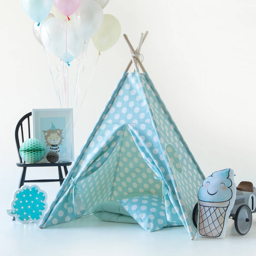 play to how tent a assemble child's blue and tent with by kids set window spots teepee