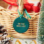 Nice List Circle Christmas Stocking Or Basket Tag, thumbnail 1 of 2