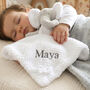 Personalised White Elephant With Bow Baby Comforter, thumbnail 3 of 7