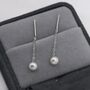 Sterling Silver Genuine Pearl Threader Earrings, thumbnail 8 of 11