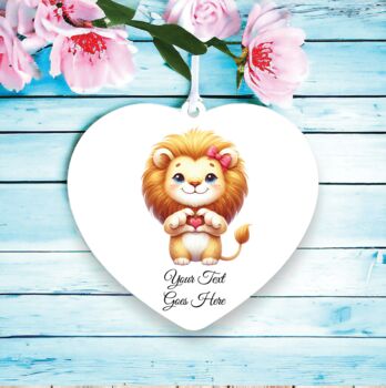 Personalised Cute Lion Love Heart Hand, 2 of 2