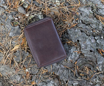 Women's Luxury Brown Leather Small Trifold Purse Rfid Protected Personsalised, 2 of 8