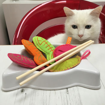 Catnip Toys, Fish And Fortune Cookie Sushi Box Cat Toy, 2 of 6