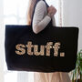 Black Oversized Tote Bag. Stuff Bag. Weekend Bag, thumbnail 3 of 4